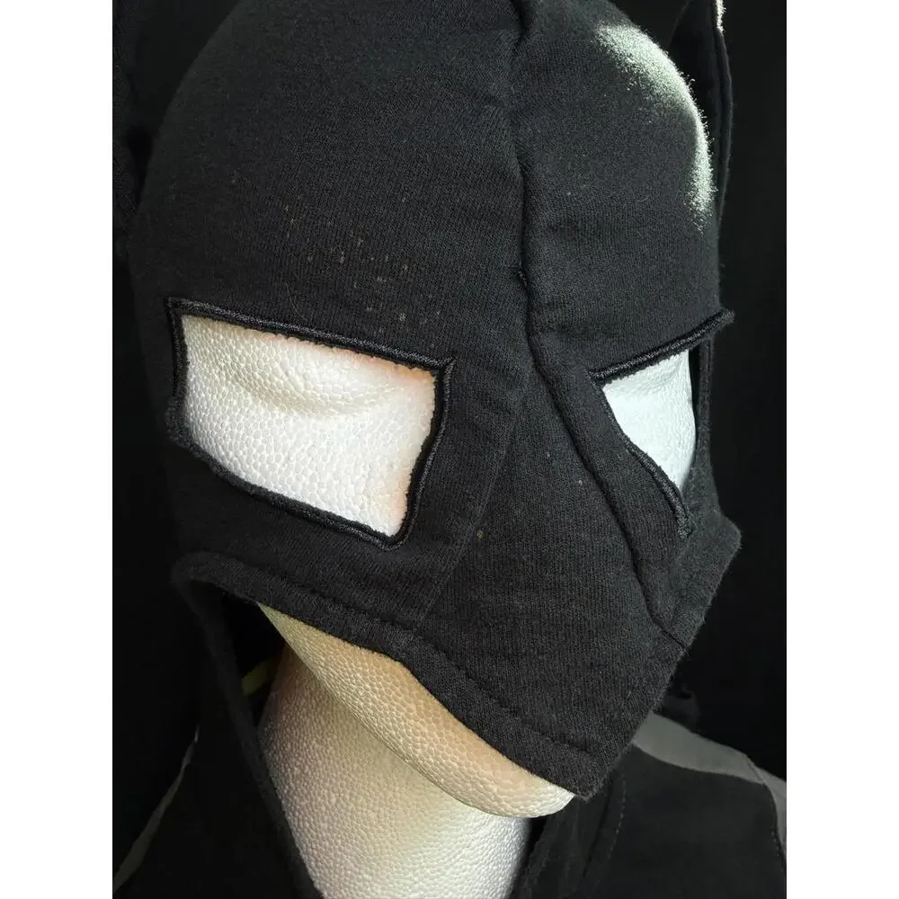 Batman Hoodie Youth XL Gray Black Full Zip‎ Costume Cape Mask DC Comics Logo